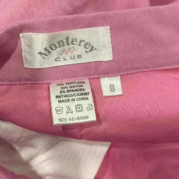 Monterey Club Women’s Golf Athletic Skort Pink Embroidered Flower Zip Size 8 - Picture 4 of 9